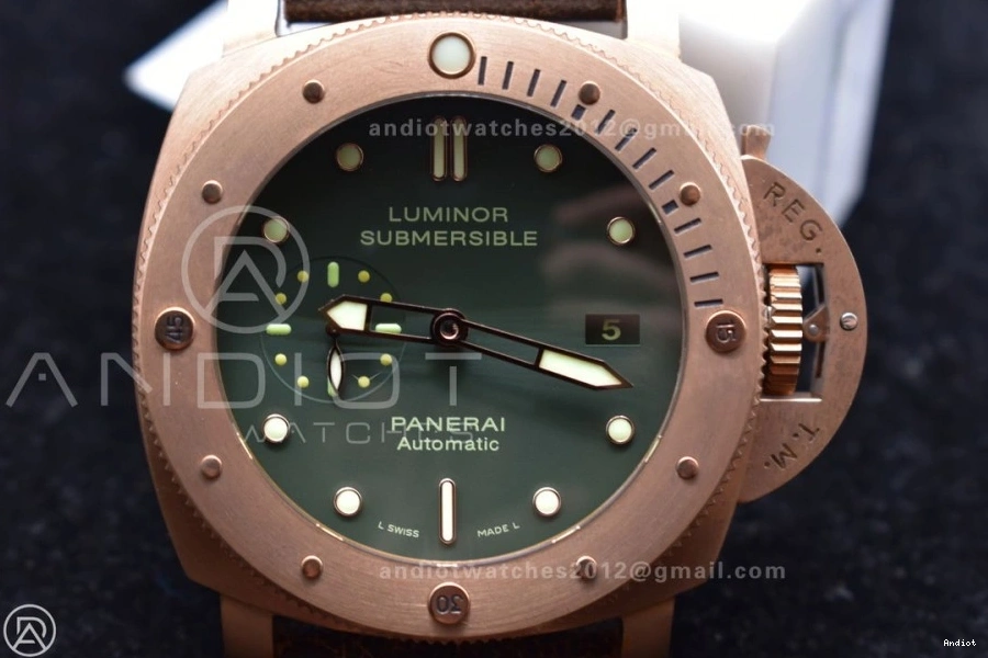 N Calfskin on 1:1 Best PAM382 Strap Super Distressed Brown P.9000 VSF Bronzo V2 Edition Clone 0511
